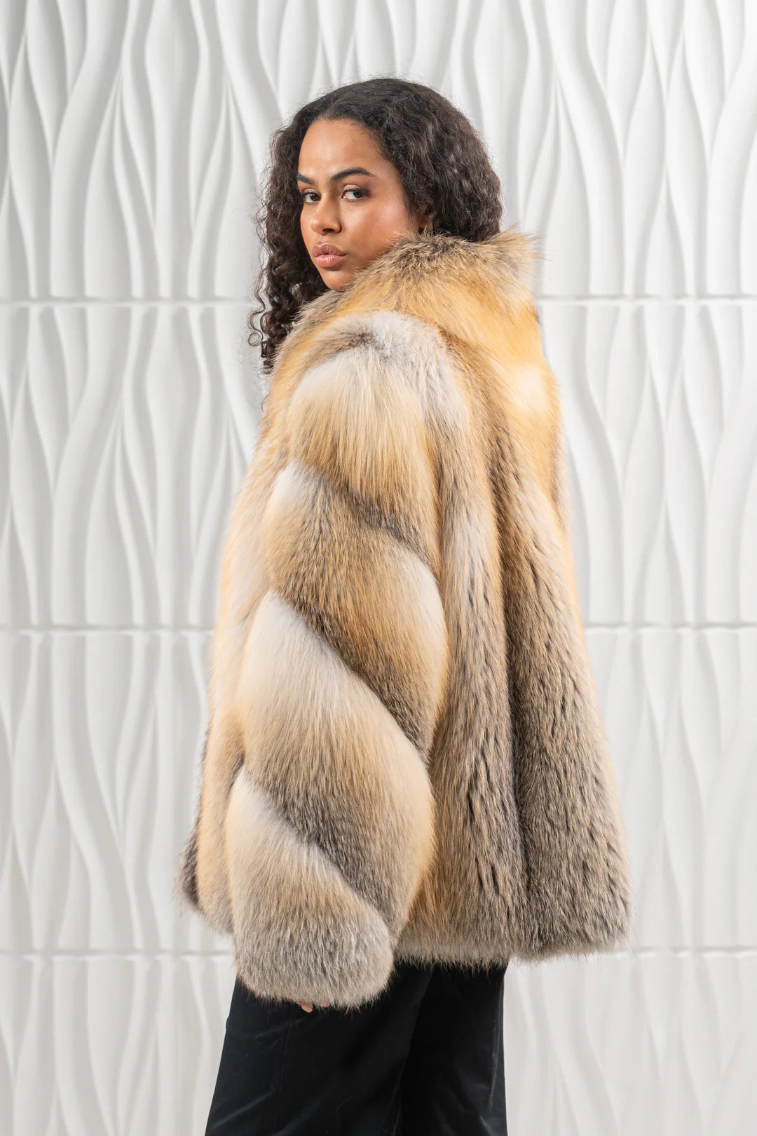 Golden Island Fox Fur Coat - Women's Coat