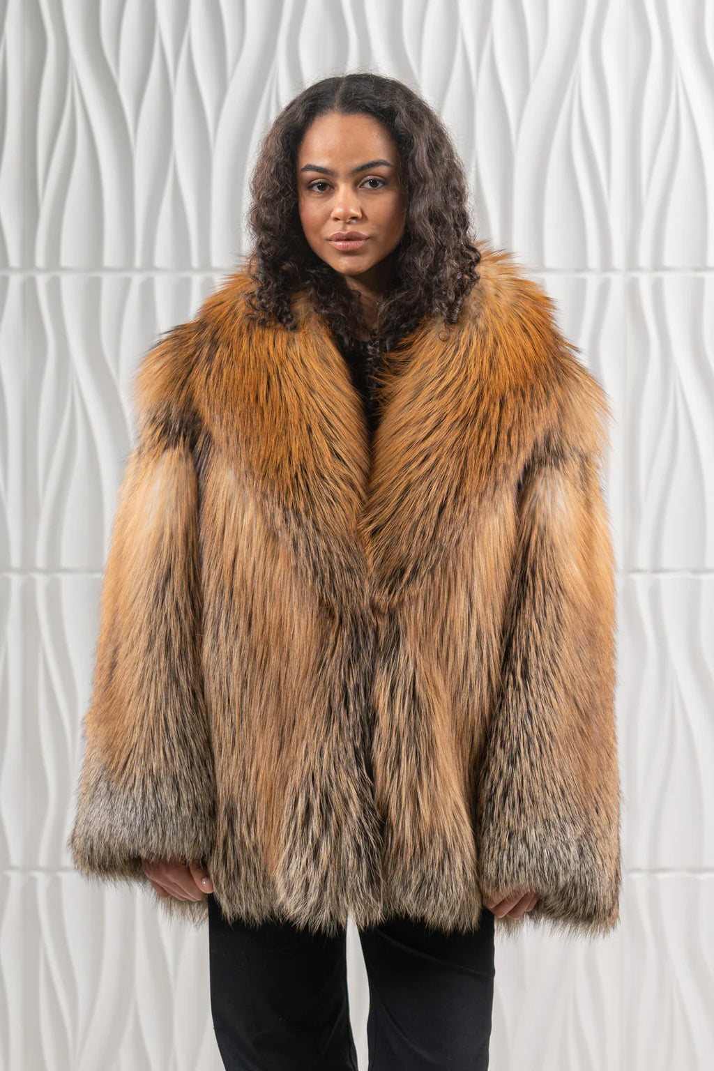 Golden Island Fox Fur Short Jacket - Women's Short Jacket