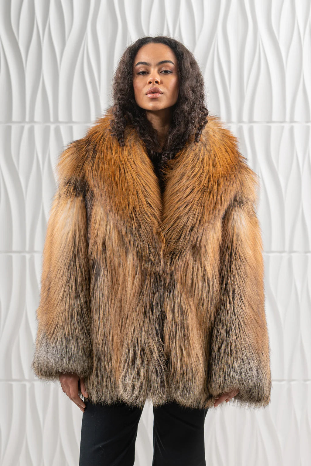 Golden Island Fox Fur Short Jacket - Women's Short Jacket