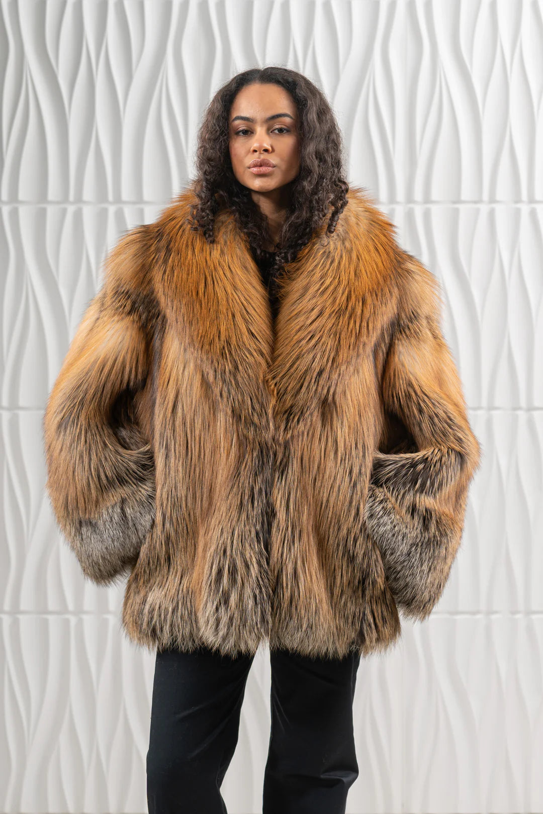 Golden Island Fox Fur Short Jacket - Women's Short Jacket