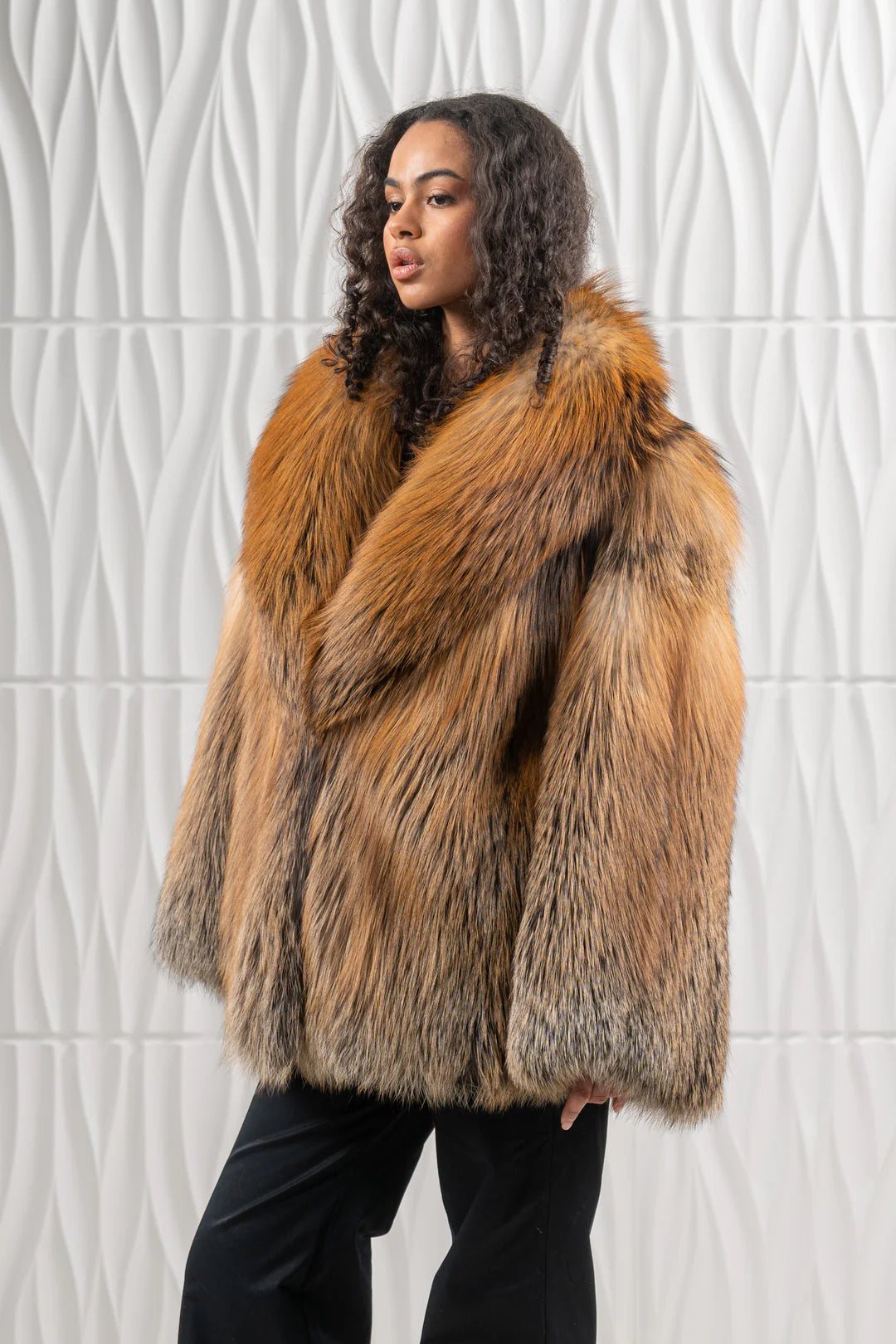 Golden Island Fox Fur Short Jacket - Women's Short Jacket