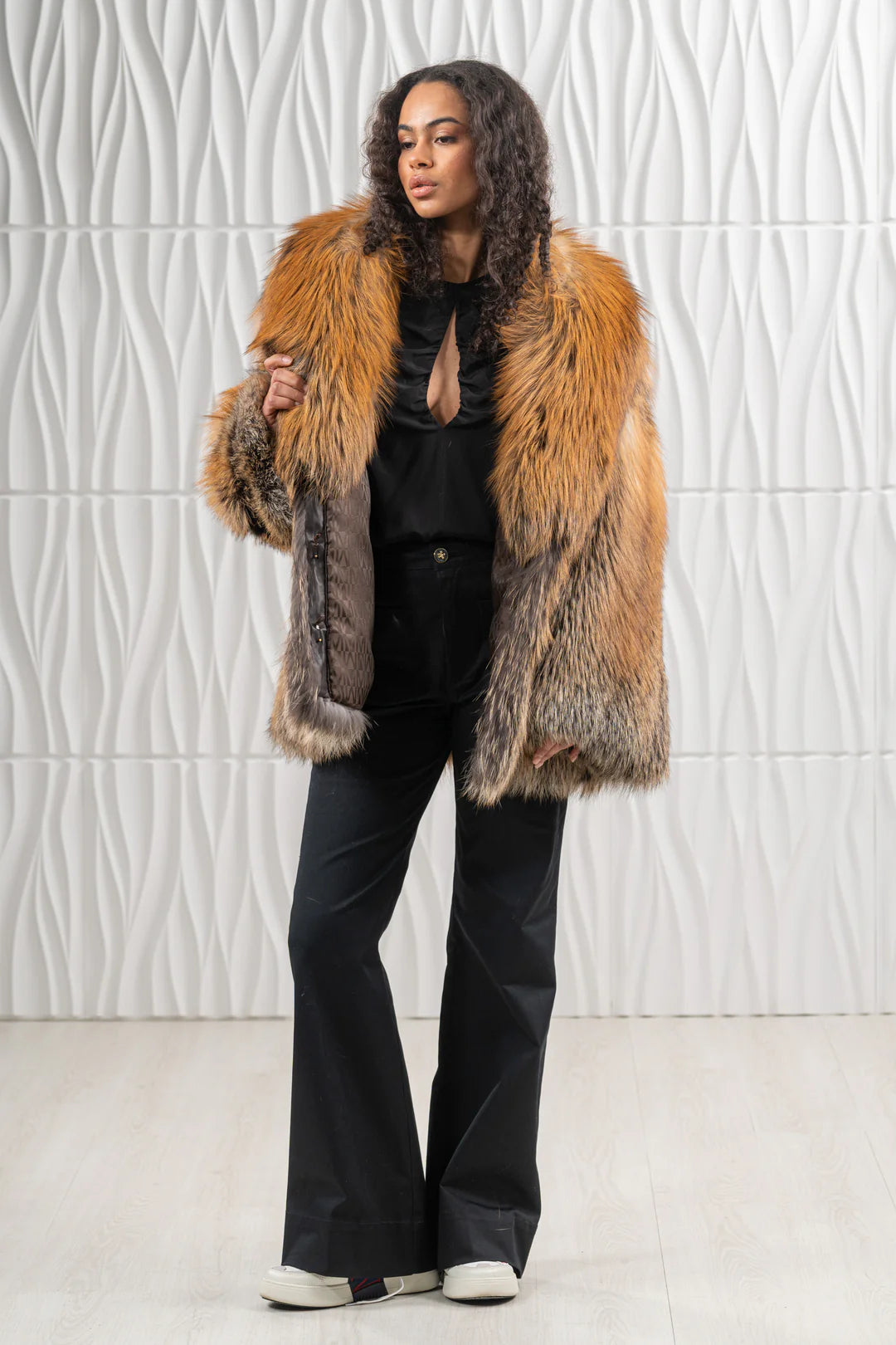 Golden Island Fox Fur Short Jacket - Women's Short Jacket