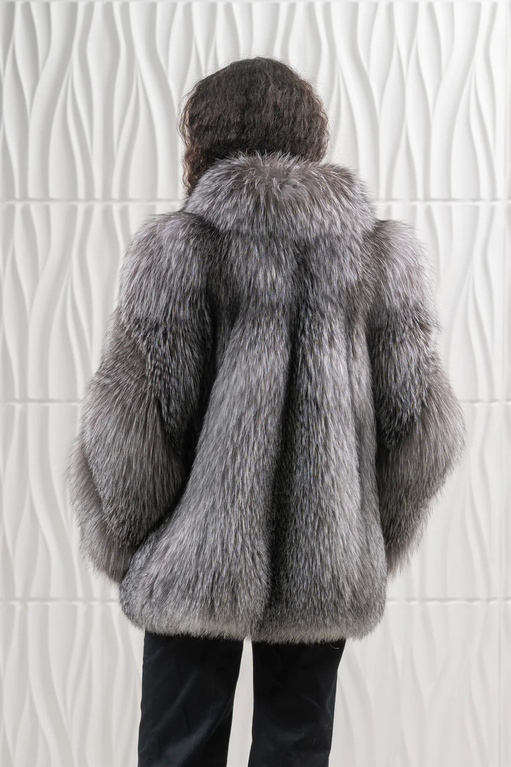Blue Frost Fox Fur Short Jacket - Women's Short Jacket