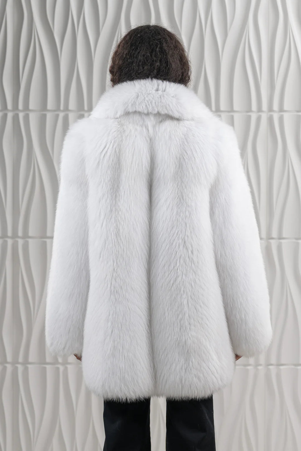 Shadow Blue Frost Fox Fur Short Jacket - Women's Short Jacket