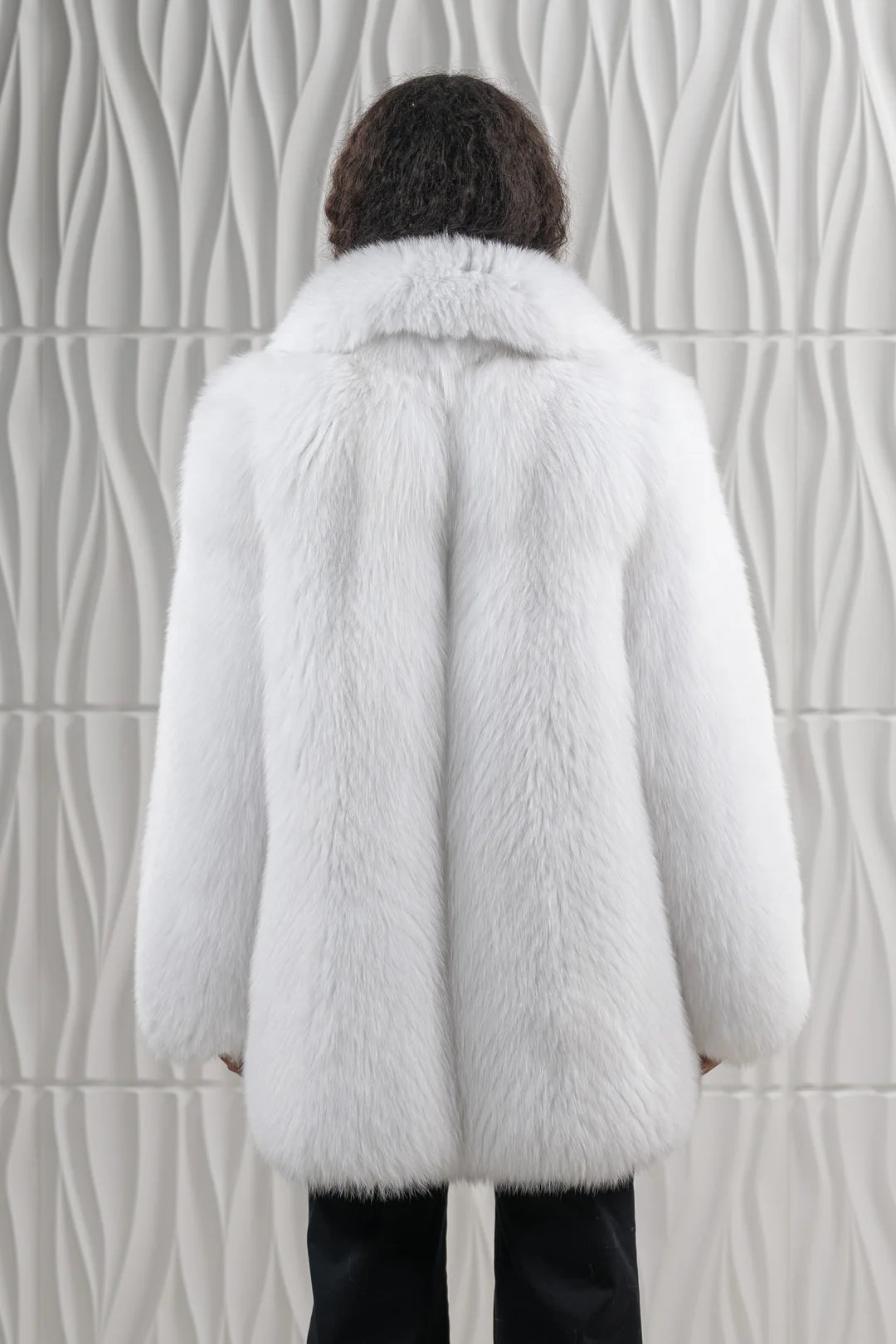 Shadow Blue Frost Fox Fur Short Jacket - Women's Short Jacket