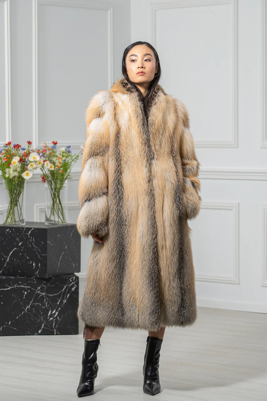 Golden Island Fox Fur Coat - Women's Coat