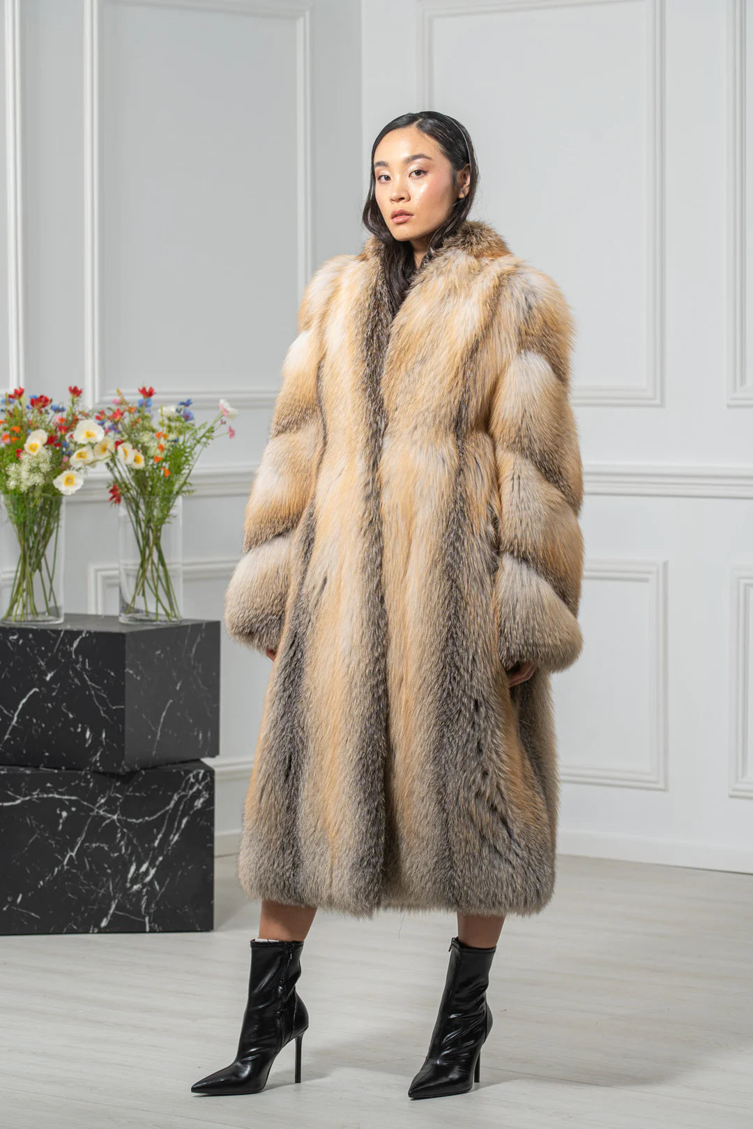 Golden Island Fox Fur Coat - Women's Coat