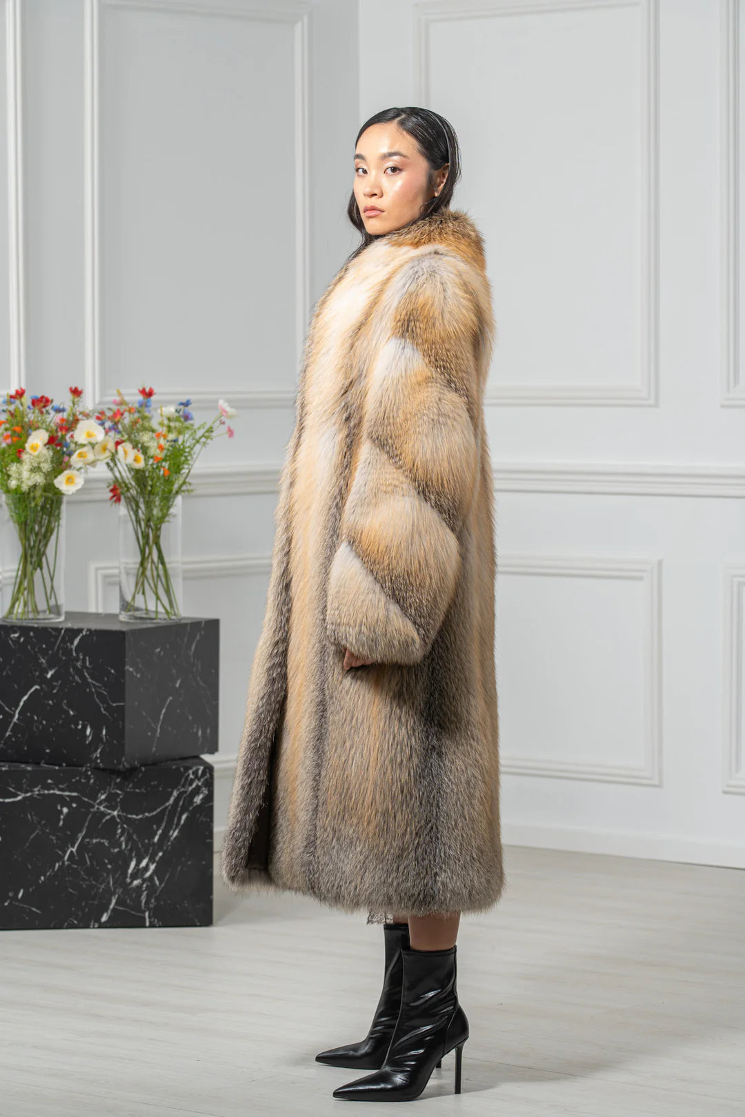 Golden Island Fox Fur Coat - Women's Coat